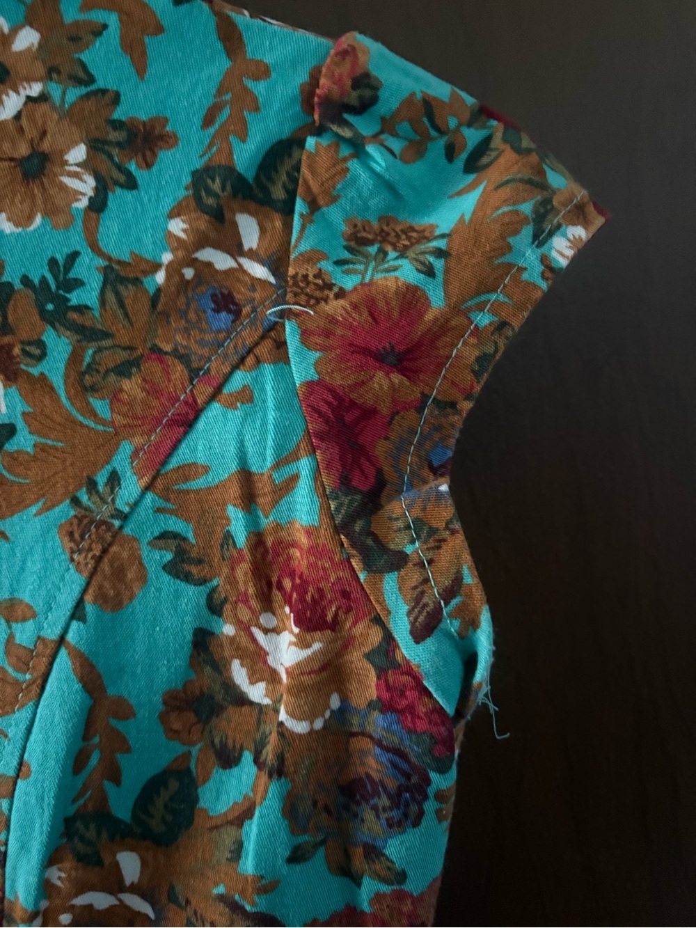 Lindy Bop Teal Floral Belted Midi Dress - Picture 8 of 9